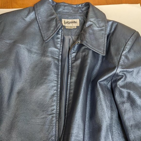 Bagatelle  Large Blue Leather Jacket - Picture 1 of 2